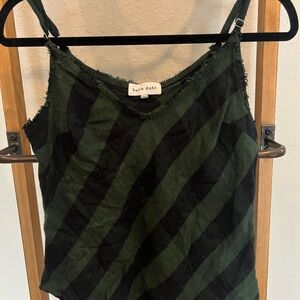 Bella Dahl Dark Green and Black Camisole